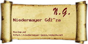 Niedermayer Géza névjegykártya